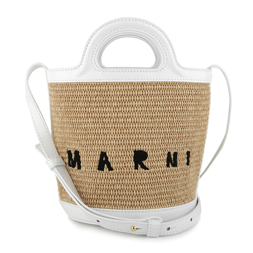 Marni Shoulder Bag Tropicalia Tan White - Picture 2 of 9